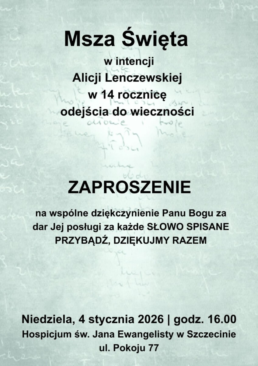 Msza Święta dla Alicji Lenczewskiej - 04.01.2026